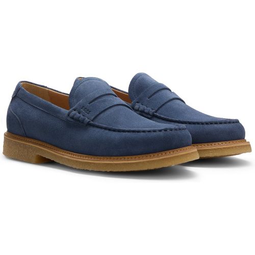 Mocassins en cuir suédé avec semelle extérieure en crêpe - Boss - Modalova