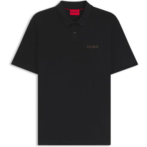 Polo en piqué de coton avec logo appliqué - HUGO - Modalova