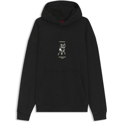 Sweat à capuche en molleton de coton avec motif boxe - HUGO - Modalova