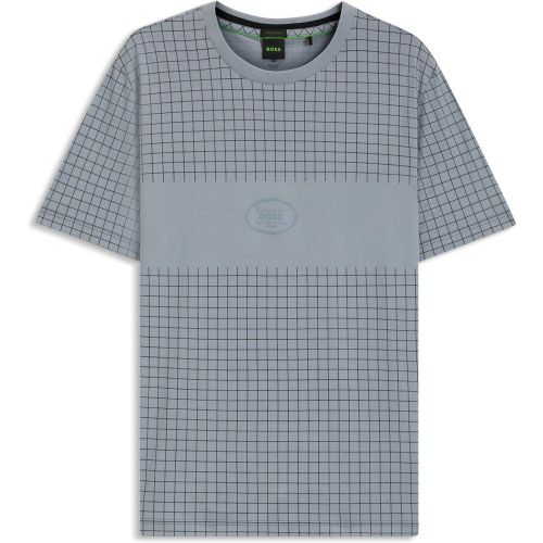 T-shirt en coton Pima à carreaux - Boss - Modalova