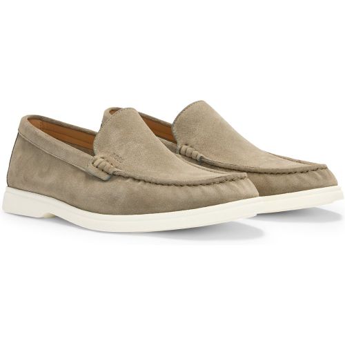 Mocassins en cuir suédé avec semelle extérieure contrastante - Boss - Modalova