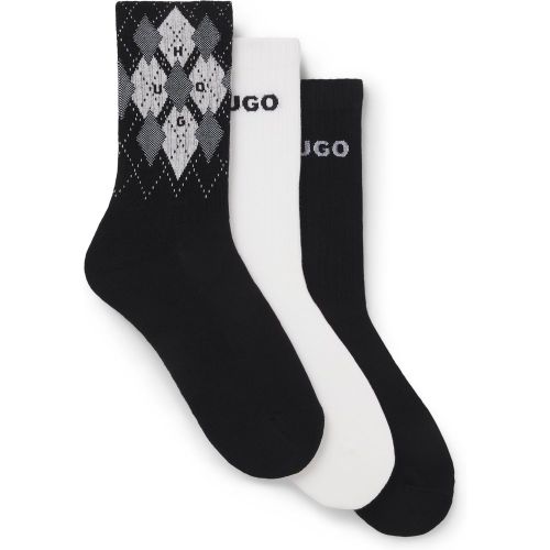 Lot de trois paires de chaussettes en coton mélangé - HUGO - Modalova