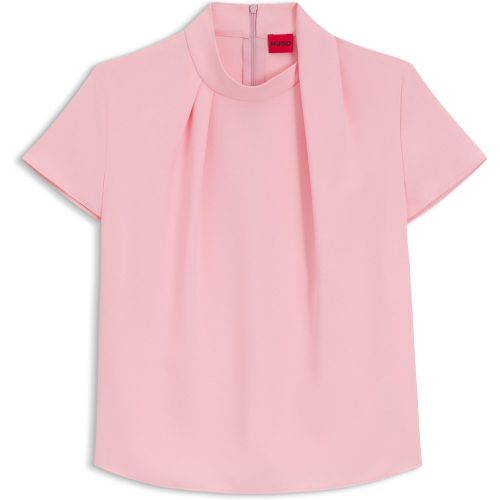 Haut en crêpe à encolure montante drapée - HUGO - Modalova