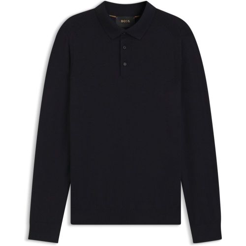 Polo en maille de laine, soie et cachemire - Boss - Modalova