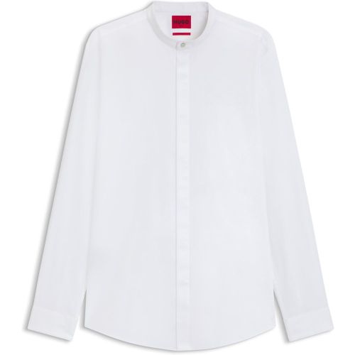 Chemise Slim Fit en coton stretch avec col mao - HUGO - Modalova