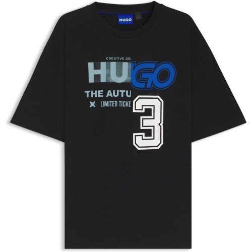 T-shirt en jersey de coton à logo artistique - HUGO - Modalova
