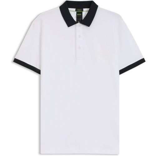Polo Regular en piqué stretch de coton mélangé aux propriétés d’évacuation de l’humidité - Boss - Modalova