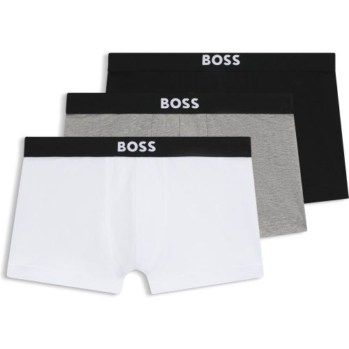 Lot de trois boxers courts en coton stretch avec logo à la taille - Boss - Modalova