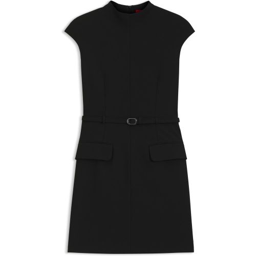 Robe à col montant, ceinture et garnissage léger au niveau des épaules - HUGO - Modalova
