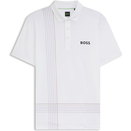 Polo sportif à séchage rapide avec motif à carreaux - Boss - Modalova