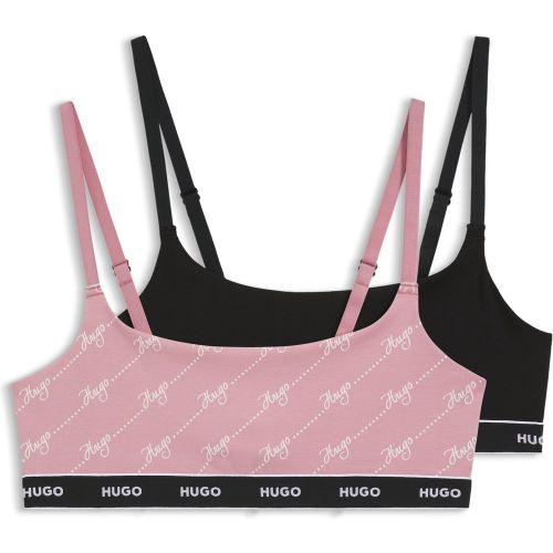 Lot de deux brassières en coton stretch avec bande logotée - HUGO - Modalova