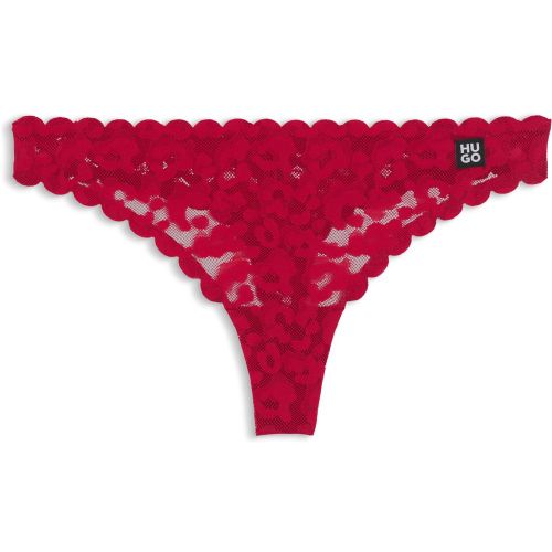 String taille basse en dentelle à imprimé léopard - HUGO - Modalova