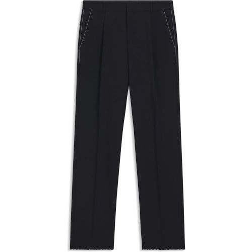 Pantalon décontracté en laine vierge chinée - Boss - Modalova
