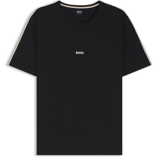 T-shirt de pyjama en coton stretch avec bandes - Boss - Modalova