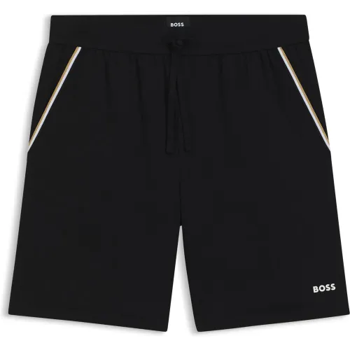 Short de pyjama en coton stretch avec bandes - Boss - Modalova