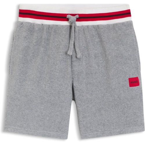 Short en coton mélangé aux finitions contrastantes - HUGO - Modalova