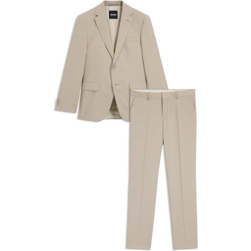 Costume Regular en laine vierge à micro motif - Boss - Modalova