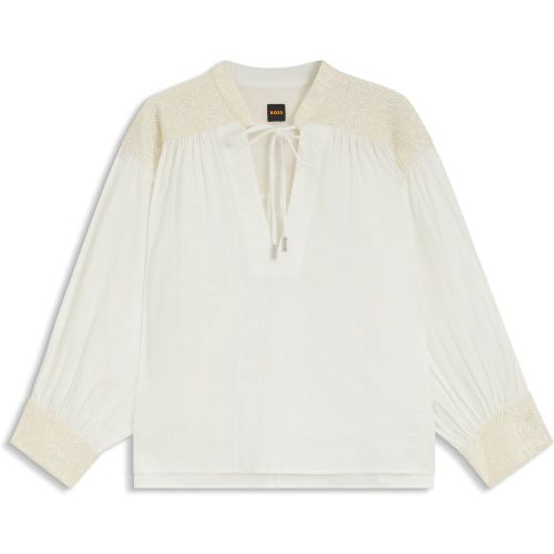 Chemisier Regular en voile de coton façonné - Boss - Modalova