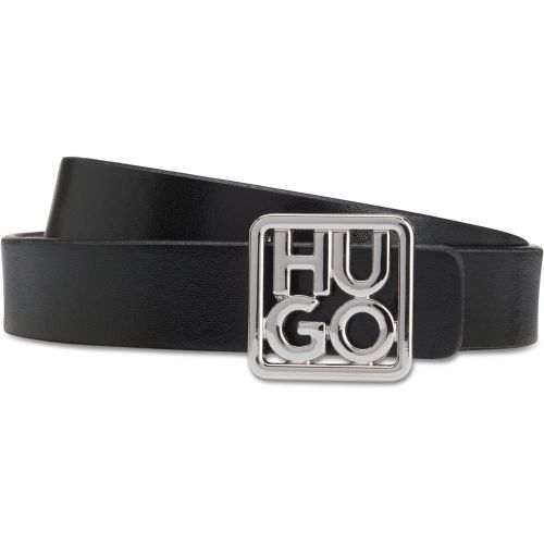 Ceinture réversible en cuir italien avec boucle à logo revisité - HUGO - Modalova