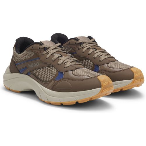Baskets en similicuir et mesh - HUGO - Modalova