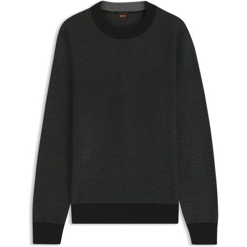 Pull en coton mélangé à la structure bicolore - Boss - Modalova
