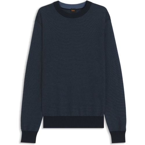 Pull en coton mélangé à la structure bicolore - Boss - Modalova