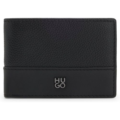 Portefeuille en cuir à logo revisité - HUGO - Modalova