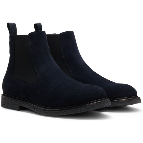 Bottines en cuir suédé à empiècements élastiques - Boss - Modalova