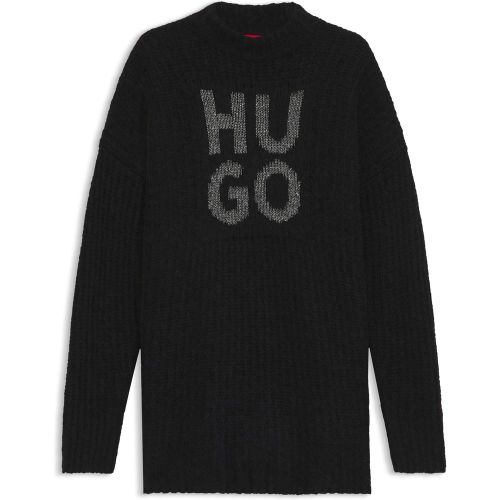 Pull en laine et alpaga à logo revisité brillant - HUGO - Modalova