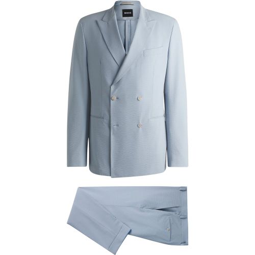 Costume croisé en seersucker stretch - Boss - Modalova