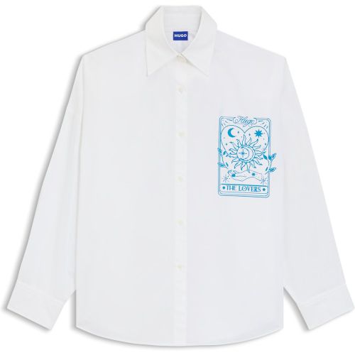 Chemisier Oversize en coton à imprimés tarot - HUGO - Modalova