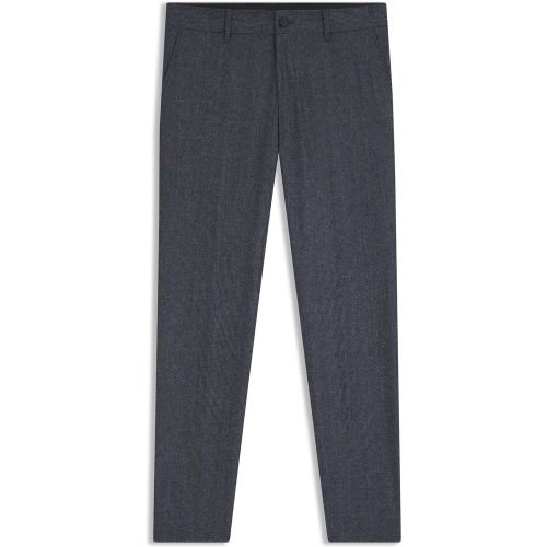 Pantalon Slim en laine vierge à micro motif - Boss - Modalova