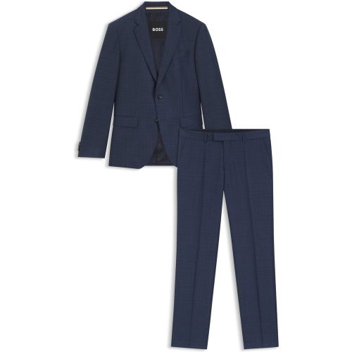 Costume Slim deux pièces en laine vierge à carreaux - Boss - Modalova