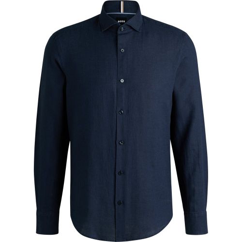 Chemise Casual en lin avec col italien - Boss - Modalova