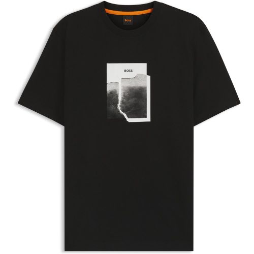 T-shirt en jersey de coton avec motif imprimé - Boss - Modalova