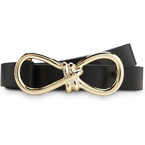 Ceinture en cuir italien avec boucle nœud dorée - HUGO - Modalova