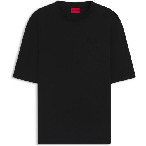 T-shirt en jersey de coton à logo revisité - HUGO - Modalova