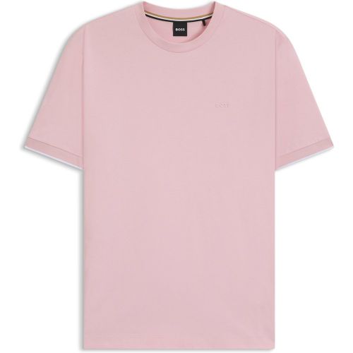 T-shirt en jersey de coton avec liseré sur les manches - Boss - Modalova