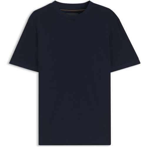 T-shirt en coton avec structure en piqué à deux tons - Boss - Modalova