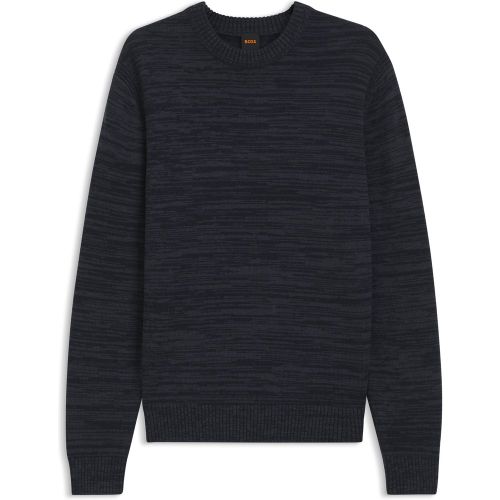 Pull en maille moulinée de laine vierge et coton - Boss - Modalova
