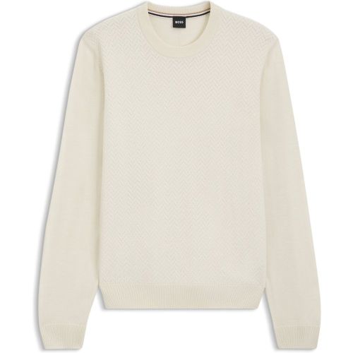 Pull en laine mélangée avec le devant texturé - Boss - Modalova