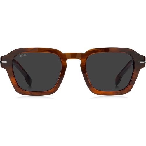 Lunettes de soleil en acétate à motif avec finitions argentées - Boss - Modalova