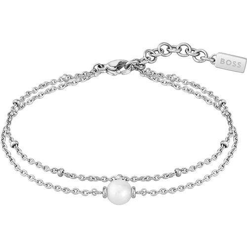 Bracelet double rang en acier inoxydable avec perle de culture - Boss - Modalova
