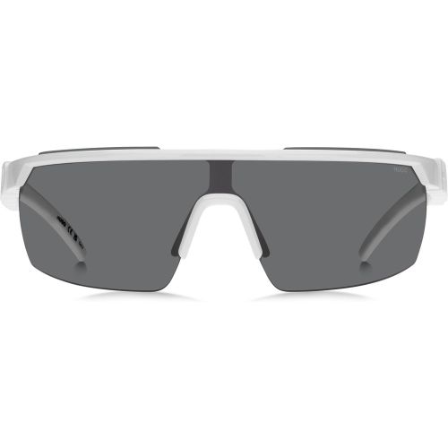 Lunettes de soleil blanches style masque avec branches à logo en 3D - HUGO - Modalova