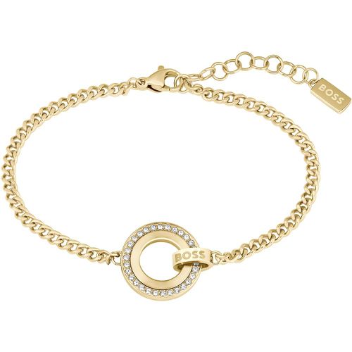 Bracelet chaîne doré avec anneau serti de strass - Boss - Modalova