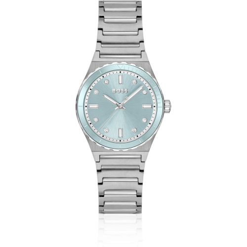 Montre argentée à cadran bleu - Boss - Modalova