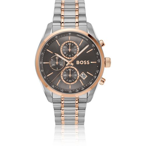 Montre chronographe bicolore à cadran gris - Boss - Modalova