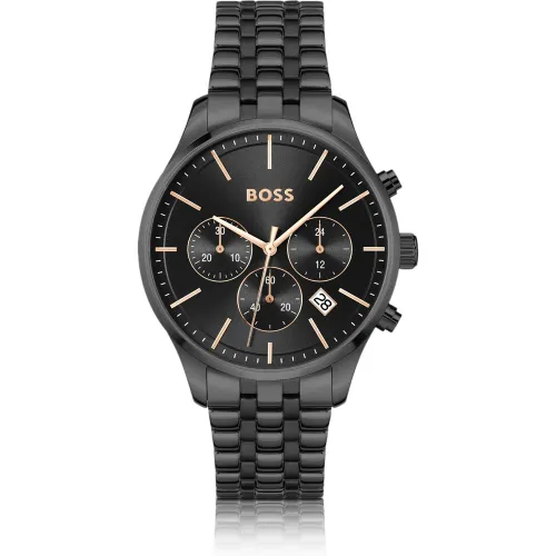 Montre chronographe en acier plaqué avec bracelet à maillons multiples - Boss - Modalova