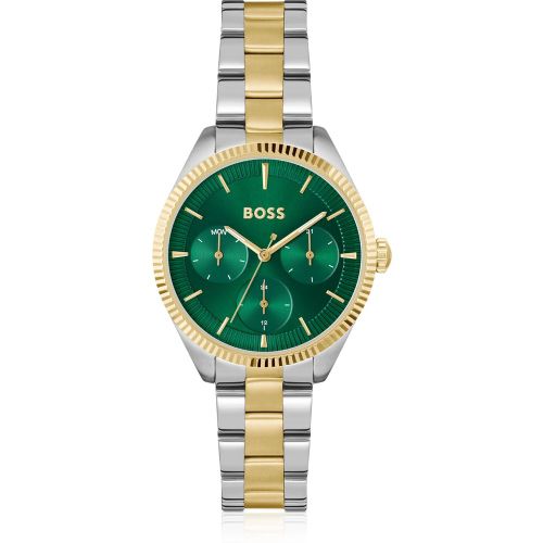 Montre bicolore à lunette cannelée - Boss - Modalova