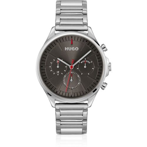 Montre argentée à cadran gris - HUGO - Modalova